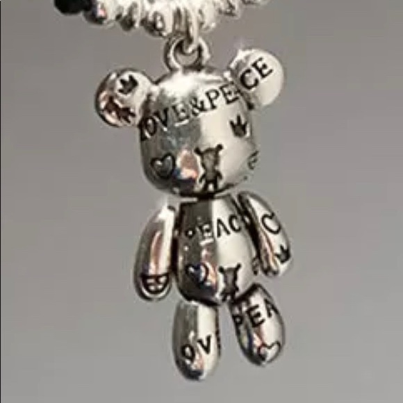 Articulated Teddy bear silver necklace - Picture 6 of 7